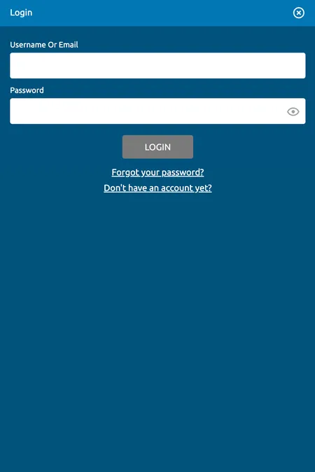 EU Casino login form with email and password fields